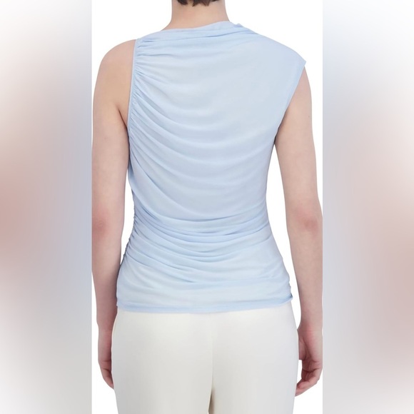 BCBGMAXAZRIA Women's Asymmetrical Neck Short Dolman Sleeves Pullover Drape Top - Picture 3 of 4